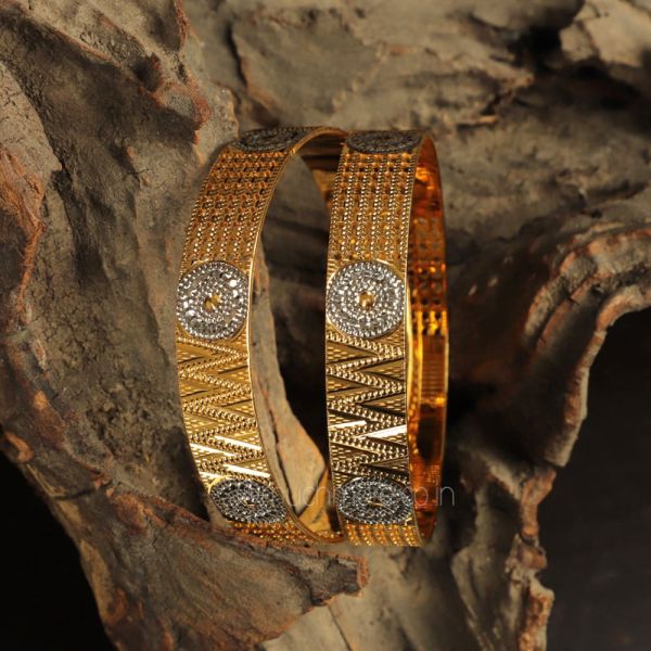 Gold Polish Set of 2 bangles By Much More