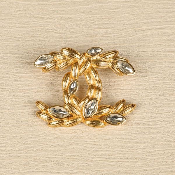 Gold Plated Chanel Unique Brooch