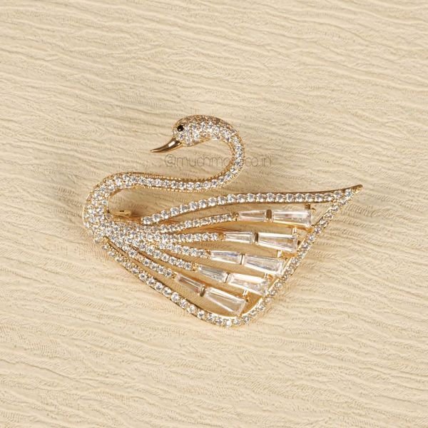Exclusively Design AD Swan Brooch Pin