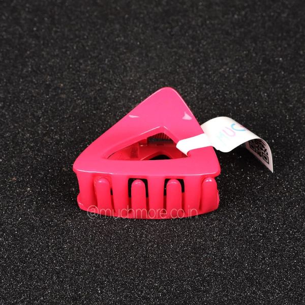 Pink Triangular Claw Clip Hair Clutcher