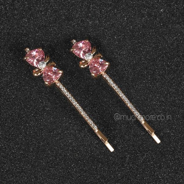 Pink Bow Crystal Pin For Girl/Women