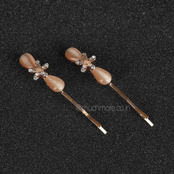 Women Gold-Toned Stone Studded Hair Pin