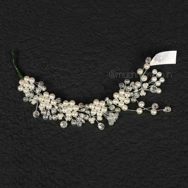 Women Pearl And Flora Hair Comb Hair Accessory 
