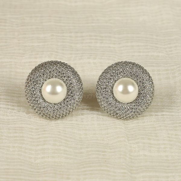 Pearl And Diamond Studded Western Look Earrings