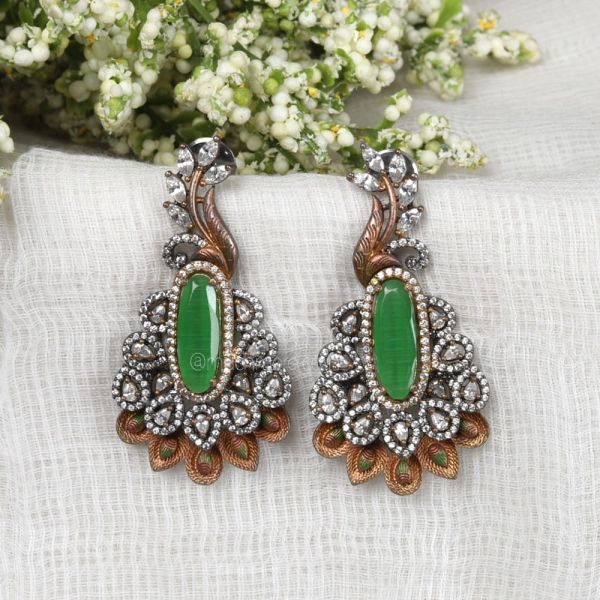 Peacock Pattern AD Earrings By Much More