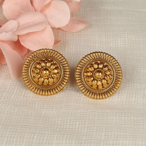 Perfactly Crafted Gold Plated Big Tops Earrings