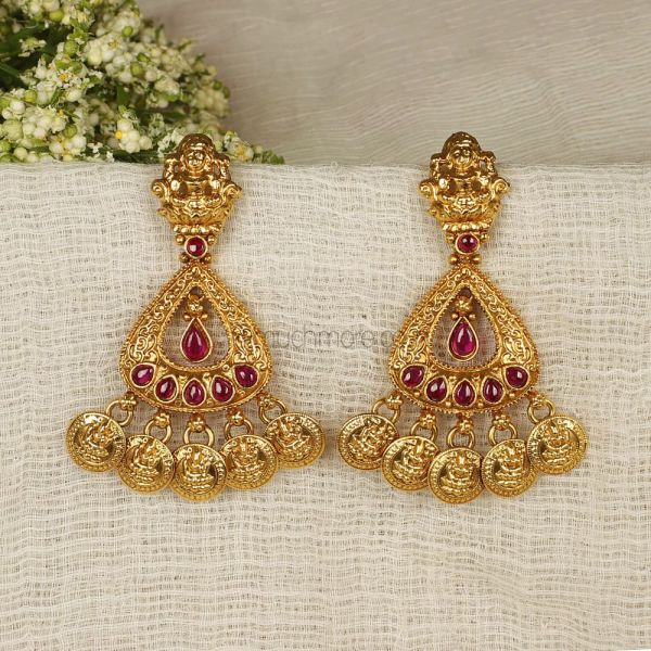 Temple Work Gold Plated Earrings By Much More
