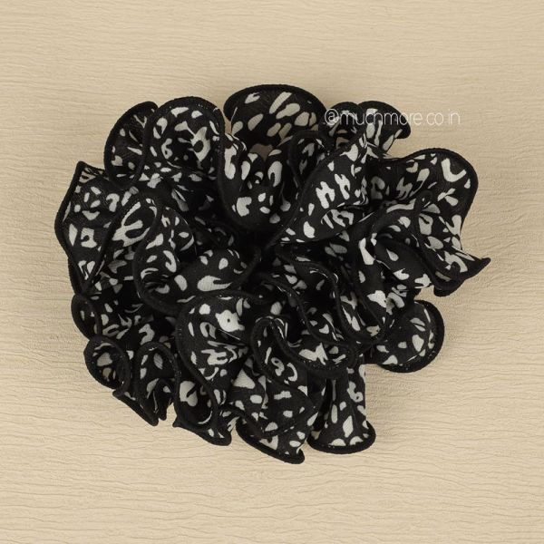 Black Printed Scrunchies For Women