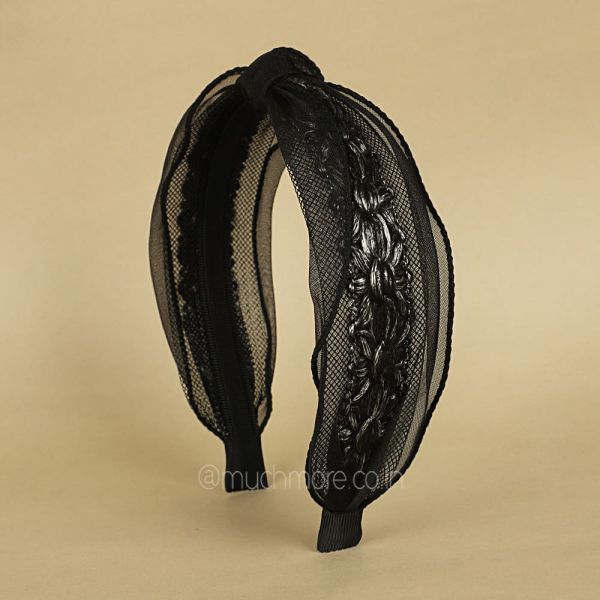 Women Black Knotted Hairband By Much More