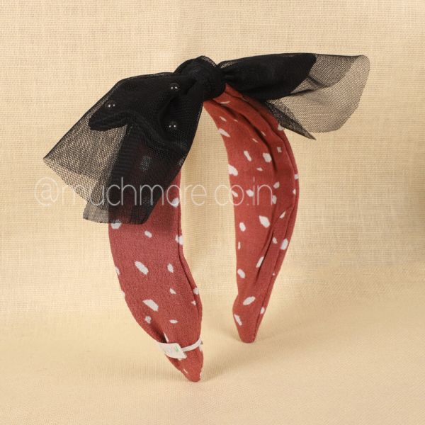 Coral Bow Hair Band For Girls