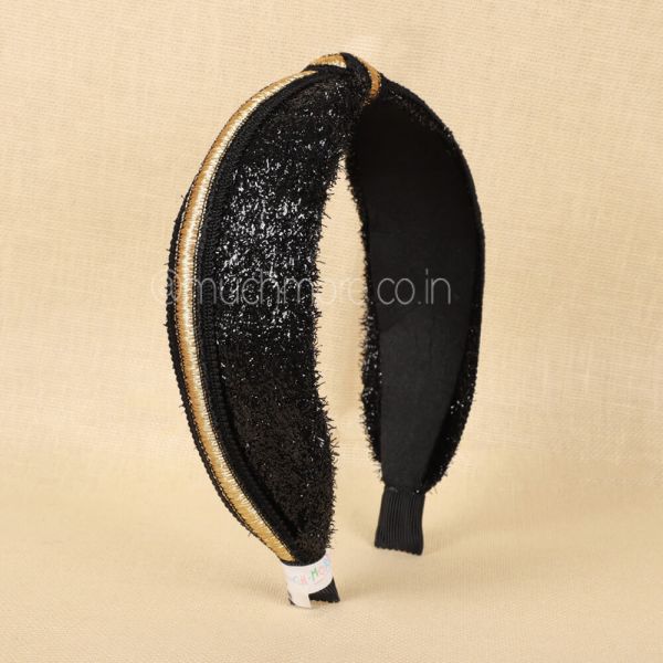 Shimmer Black Golden Knot detail Headband