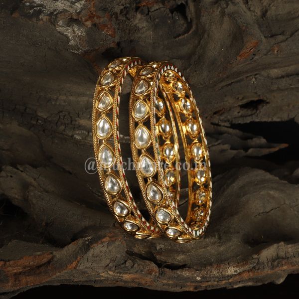 Intricately Handcrafted Traditional Kundan Bangles