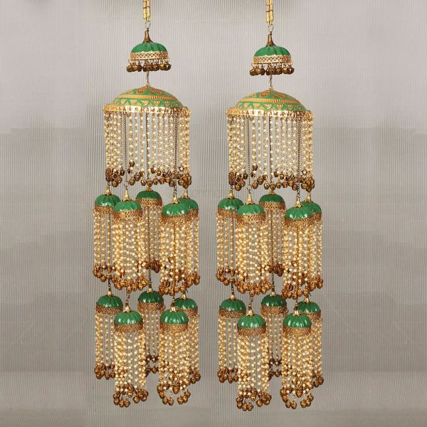Unique Kaleera Designs In Green Color With Bells