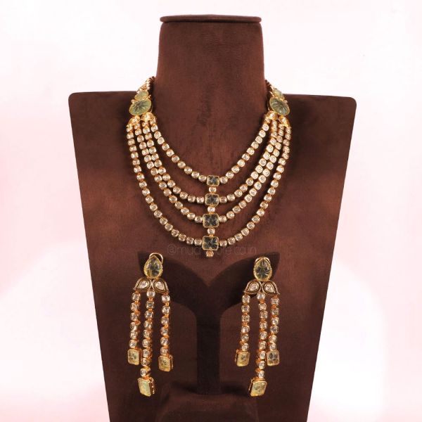 Exclusive Designer Uncut Kundan long Haram Necklace Set