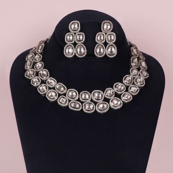 Shop Now Big Polka Designer Necklace With Earrings