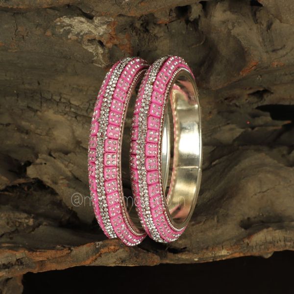 Pink Color Lac Bangles For Women 