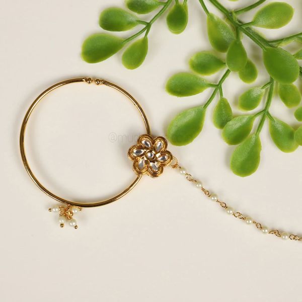 Traditional Flower Kundan Nose Ring Nath By Much More