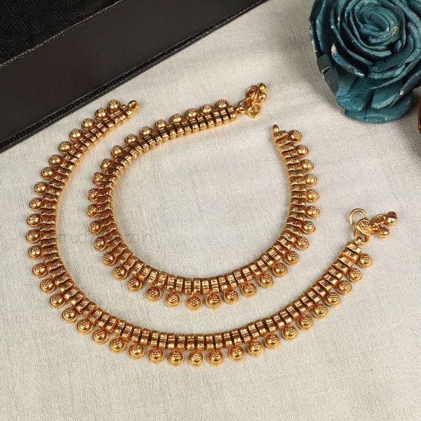 Indian Traditional Gold Polish Payal/Anklets