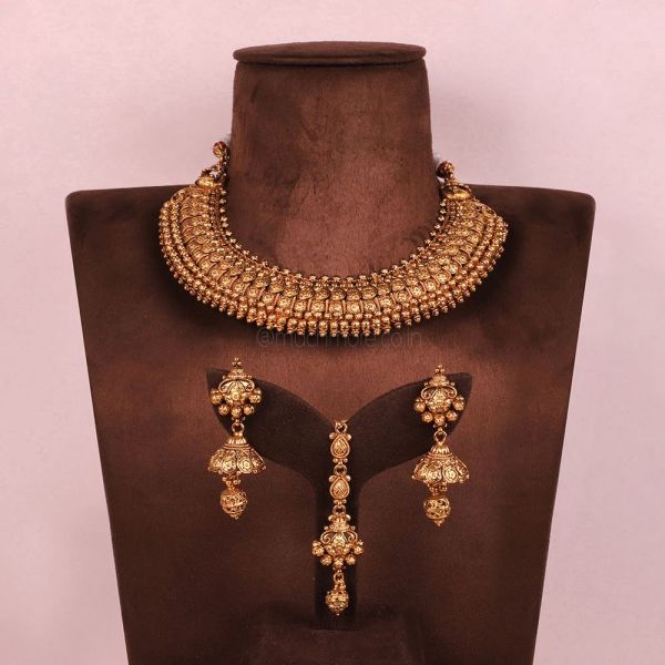 Buy At Best Price Tradional Gold Polish Necklace Set