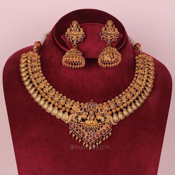 Temple Work Maa Laxmi Designer Necklace Buy Online