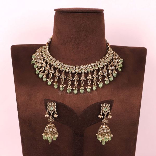 Mint Green Antique Light Necklace Set