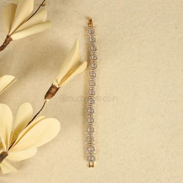 Gold Polish Diamond Studded Women Bracelet 