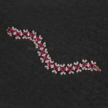 Pink Tone AD-Studded Handcrafted Stylish Bracelet
