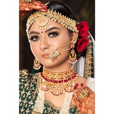 Bridal Jewellery With Long Necklace Choker And Mathapatti