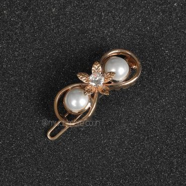 Women Gold-Toned Embellished Pearl Bumpit Hair Pin