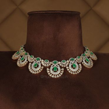  Emerald Green Necklace Set With Earrings By Much More