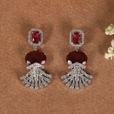 Big Ruby Western Diamond Earrings