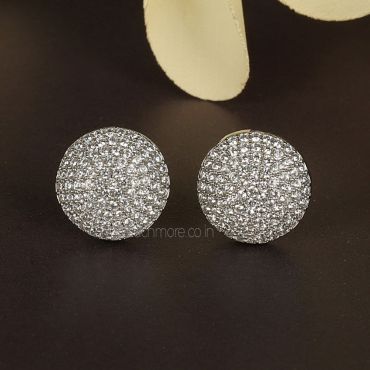Round Shape Silver Polish Small Tops Earrings