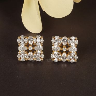 American Diamond Dice Shape Earrings