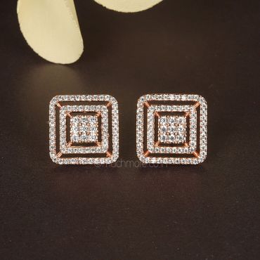 Square Shape Diamond Studded Earrings