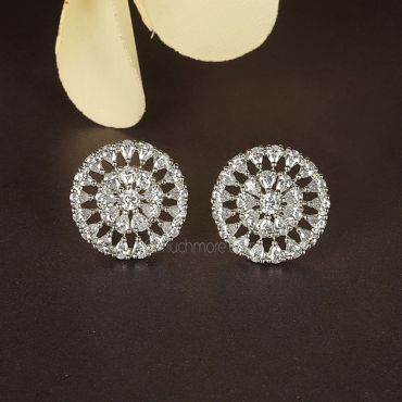 Diamond With Silver Polish Earrings Buy Online