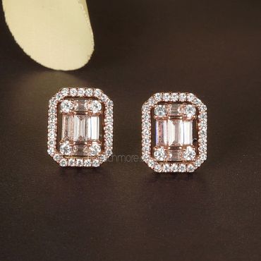 Rose Polish Diamond Earrings For Women