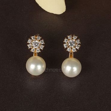 Gold Polish Pearl Droplet Earrings