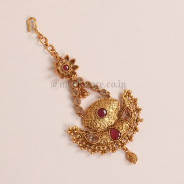 Gold Look Ruby Side Jhumar Passa 
