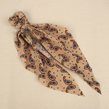 Women Beige & Color Printed Scarf Scrunchie