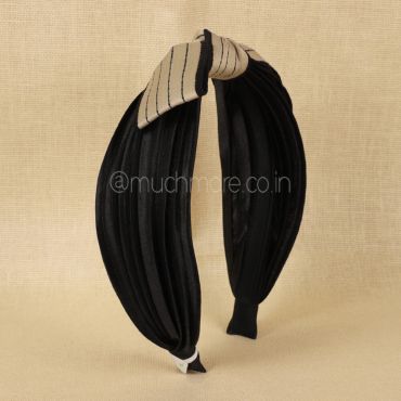 Black & Beige knot Detail Headband