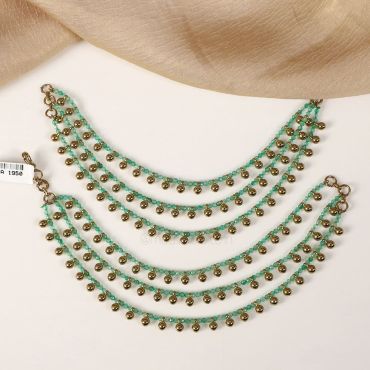 Layered Mint Green Kaan Chain For Earrings