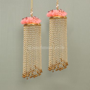 Peach Flower kaleeras With Tiny Bells Hanging
