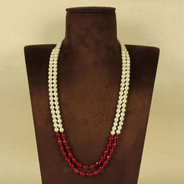 Ruby With Pearl Handcrafted Simple Mala