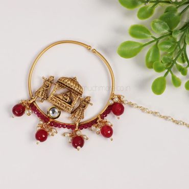 Doli/Barat Work Ruby Bridal Nath Jewellery