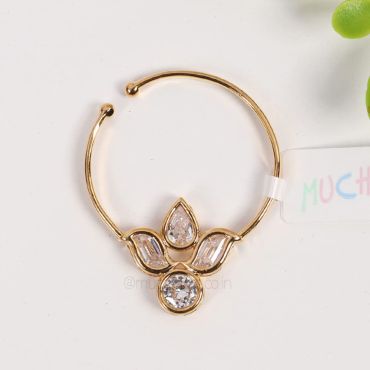 White Diamond Nose Ring Without Chain For Bride