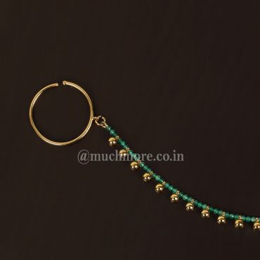 Traditional Indian Gold Round Nose Ring for Indian Wedding