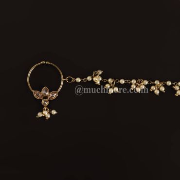 Exclusive Gold Tone Small Bridal Nath Nosering