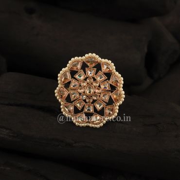 White Gold Plated Handcrafted Adjustable Ring