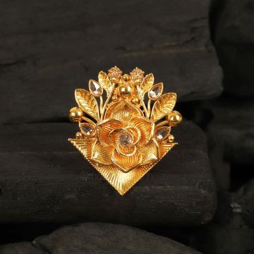 Flora Gold Polish Adjustable Ring