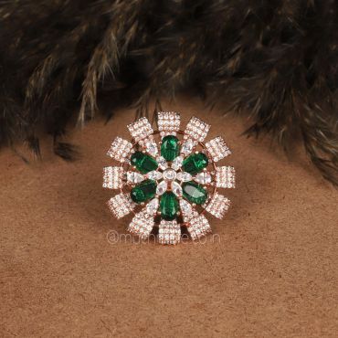 Buy Now Emerald Green Rose Polish Ring